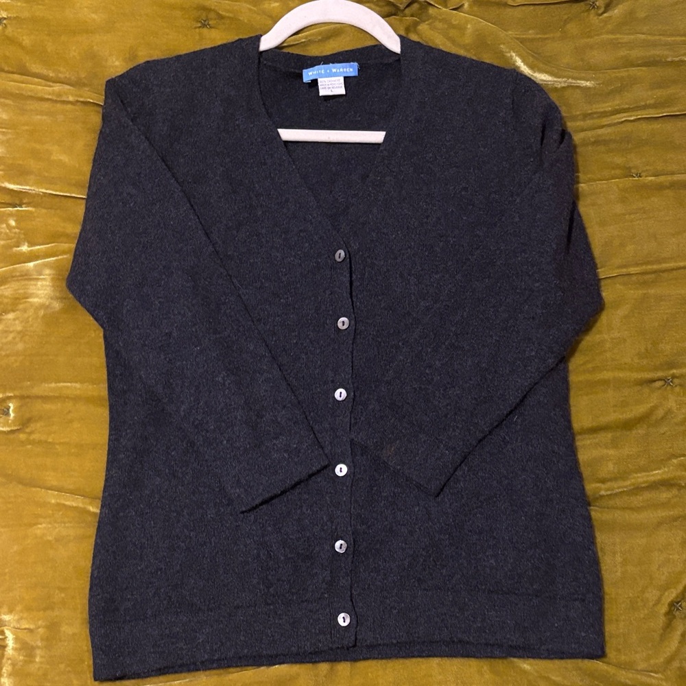 White & Warren Cashmere Button Down